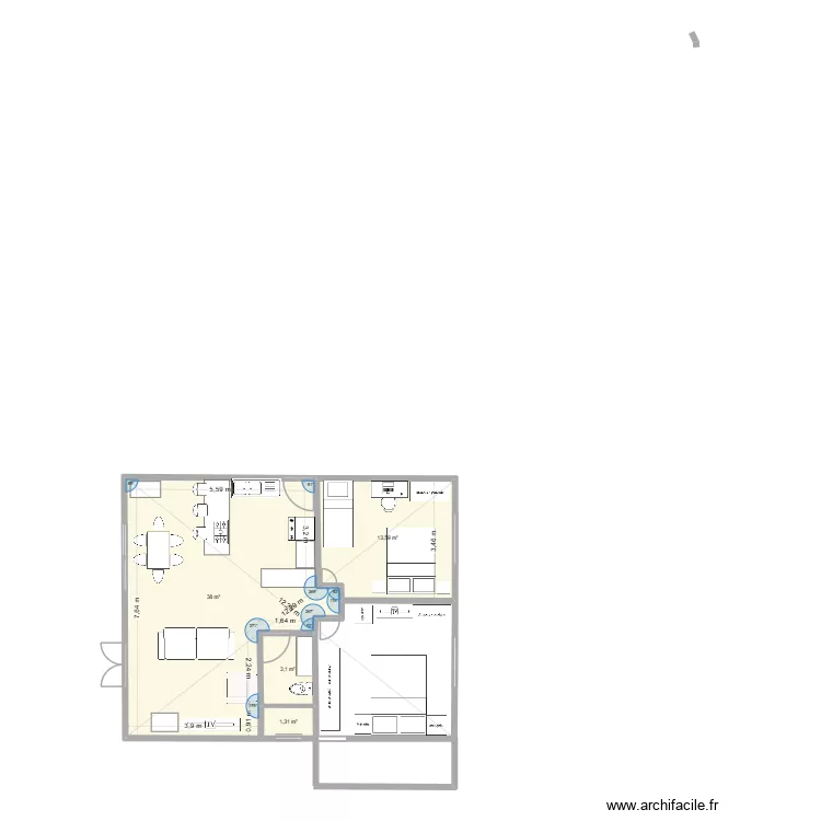 CROQUI SAMADHI 4. Planta de 4  e 56 m²