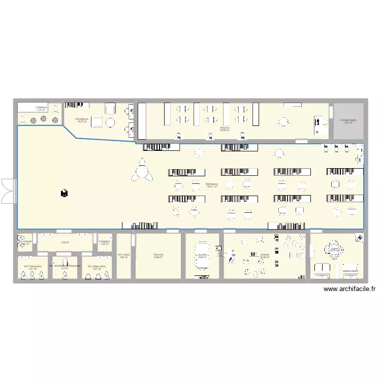 Biblioteca. Planta de 