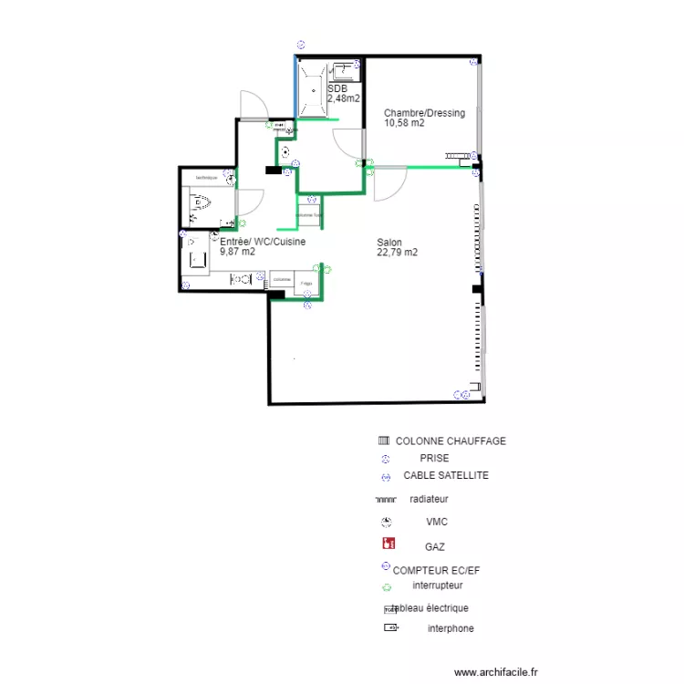 BOURET PROJET surfaces. Planta de 