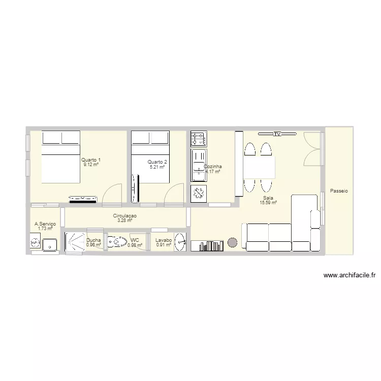 Maison de plage. Planta de Maison de plage. Planta de