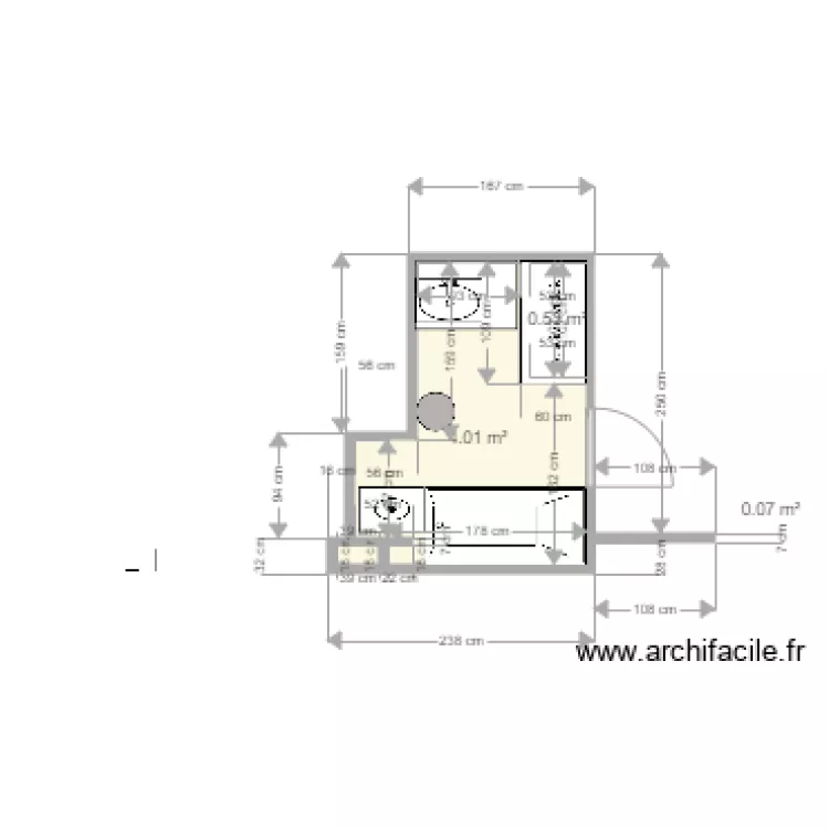 BAIGNOIRE. Planta de 