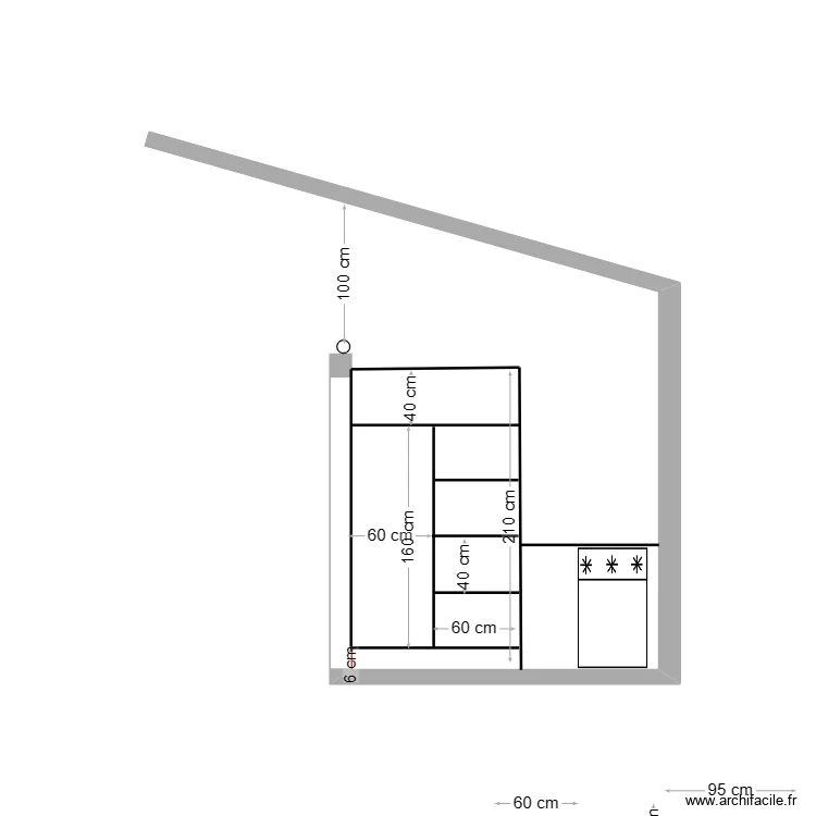 armoire bungalow. Planta de 