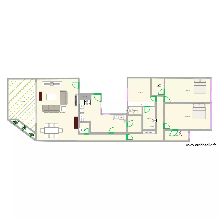 Campos Novos. Planta de 15 Divisões e 165 m² Campos Novos. Planta de 15 Divisões e 165 m²