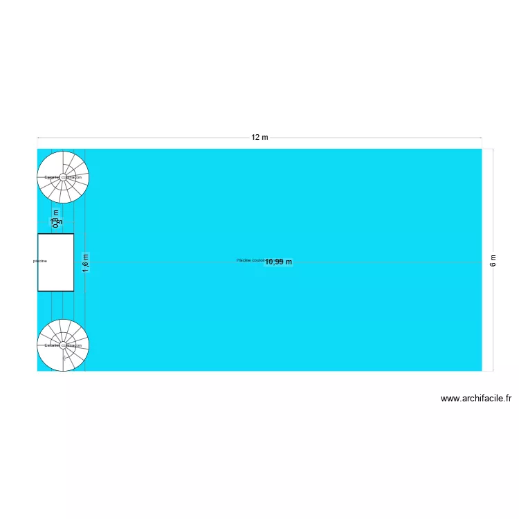new piscine. Planta de new piscine. Planta de