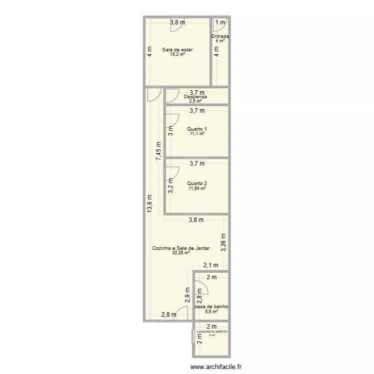 Piso 0 - Azurara. Planta de 8  e 88 m²
