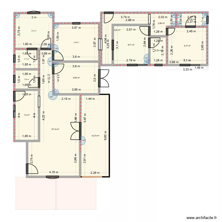 S&atilde;o Gabriel.1. Planta de 14 peças e 114 m²