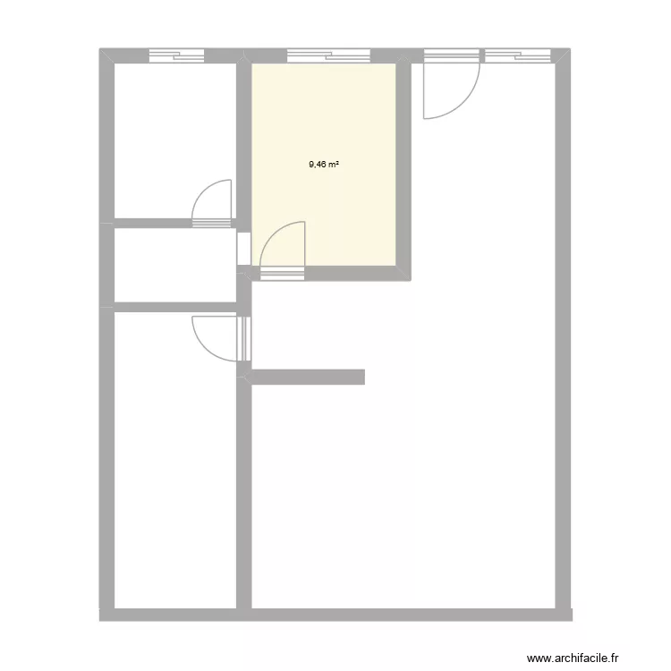 casa. Planta de 1 Sala e 9 m²