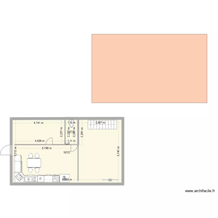 CASA LAGES. Planta de 2  e 56 m²