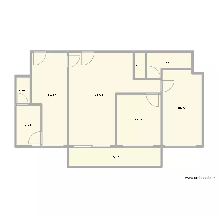 Planta baixa 1. Planta de 9 peças e 75 m²