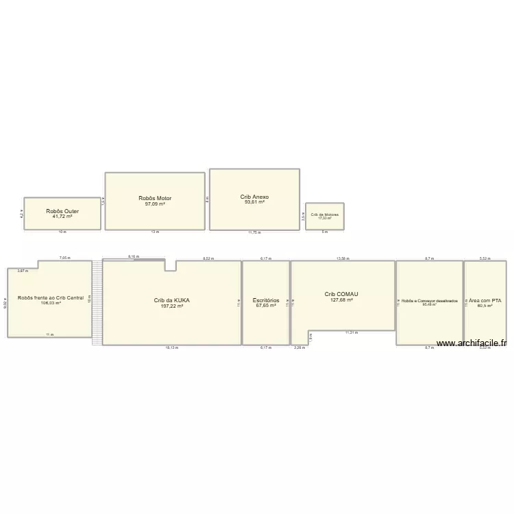 Novo Crib. Planta de 10 peças e 904 m²