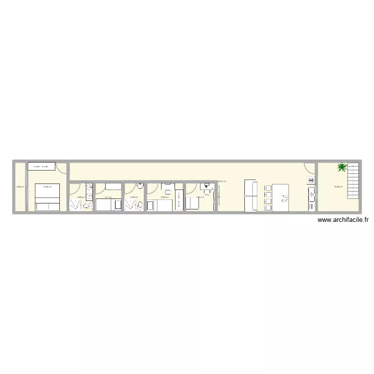 casa 2. Planta de 9  e 85 m²