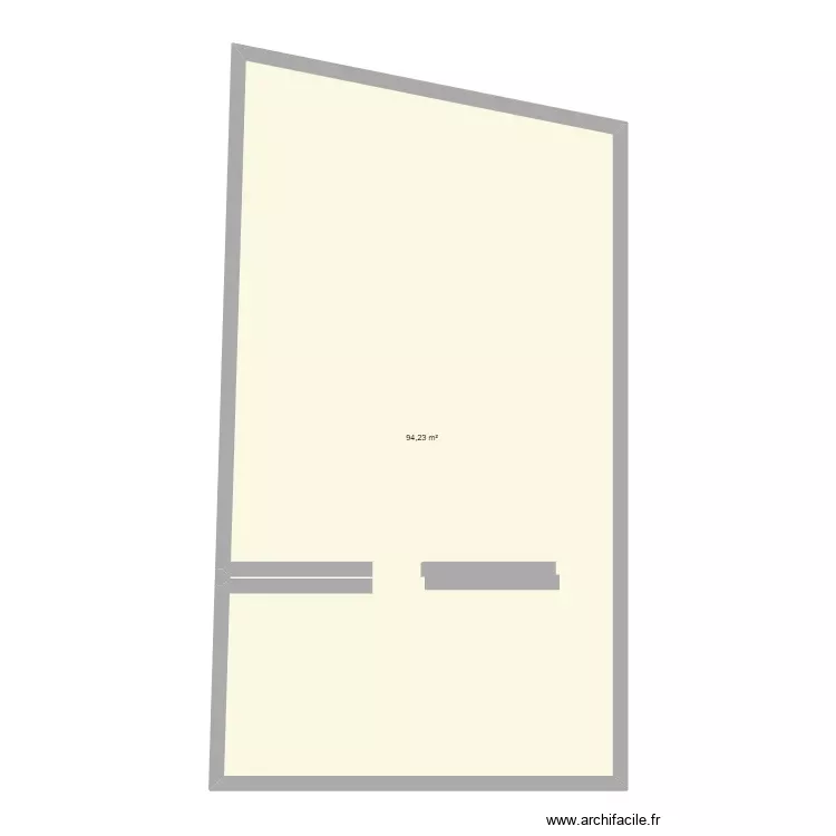 quintal. Planta de 1 Sala e 94 m²