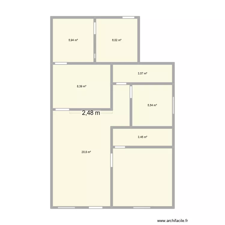 casa 8 v2. Planta de 8  e 65 m²