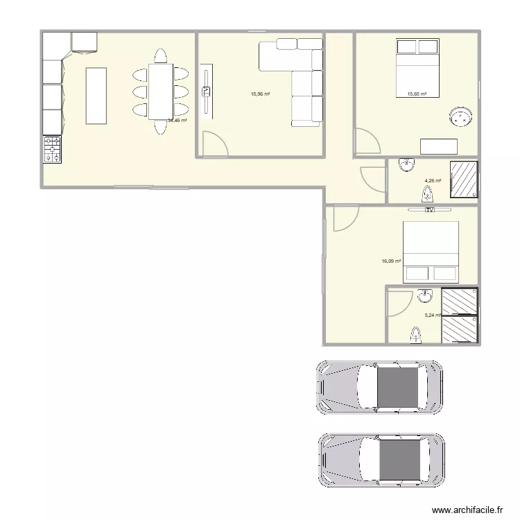casa. Planta de 6  e 92 m²