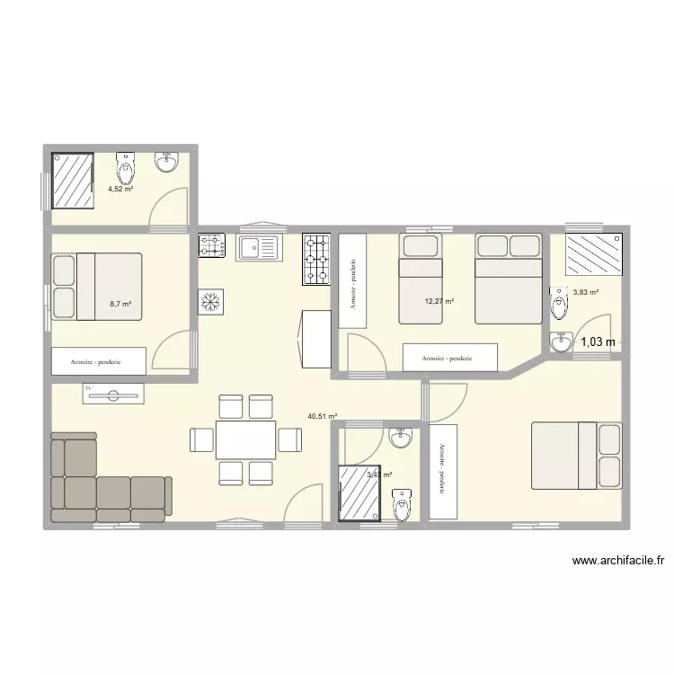 fazendinha. Planta de 6 Divisões e 73 m² fazendinha. Planta de 6 Divisões e 73 m²