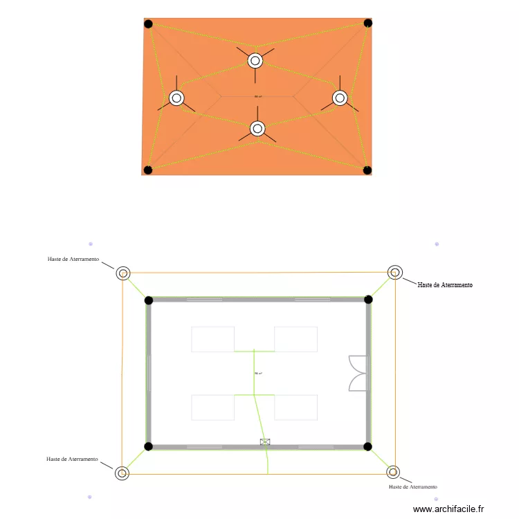 Sistema de Aterramento 1. Planta de 2 Divisões e 192 m² Sistema de Aterramento 1. Planta de 2 Divisões e 192 m²