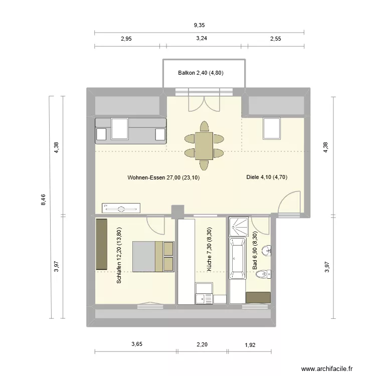 Haag Buchenstraße 47. Planta de 7 e 89 m² Haag Buchenstraße 47. Planta de 7 e 89 m²