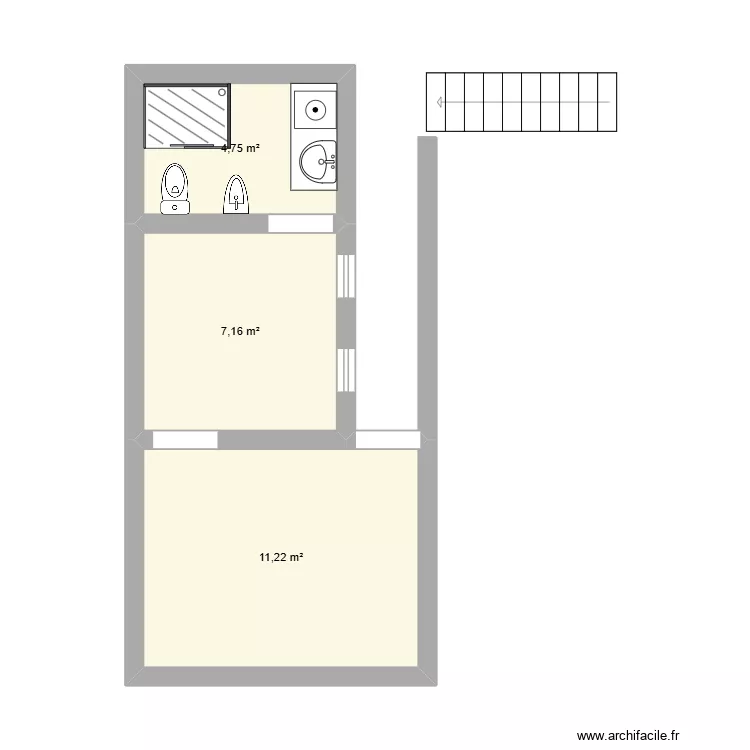 Casa. Planta de 3 Divisões e 23 m² Casa. Planta de 3 Divisões e 23 m²