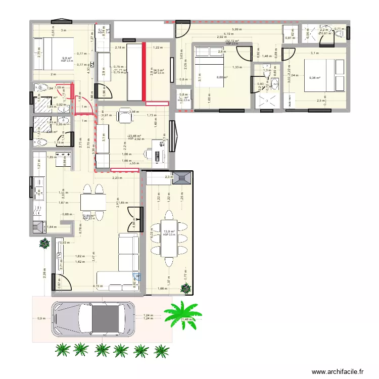S&Atilde;O GABRIEL.3. Planta de 15 peças e 115 m²