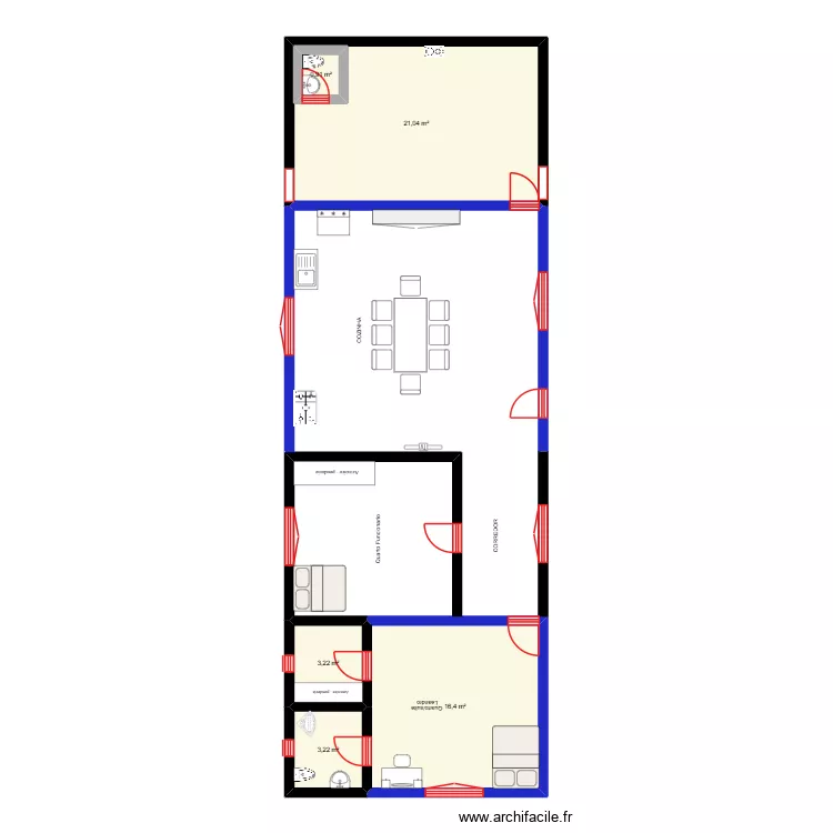 Santa Teresa. Planta de 5 Divisões e 47 m² Santa Teresa. Planta de 5 Divisões e 47 m²