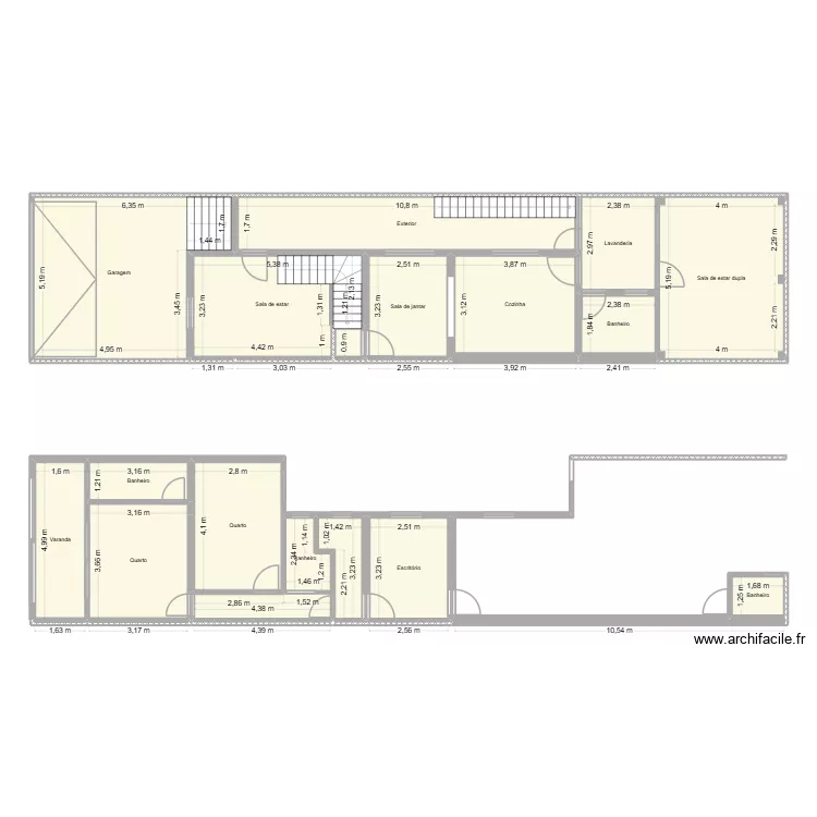 Pavimento Inferior - V2. Planta de 30  e 172 m²