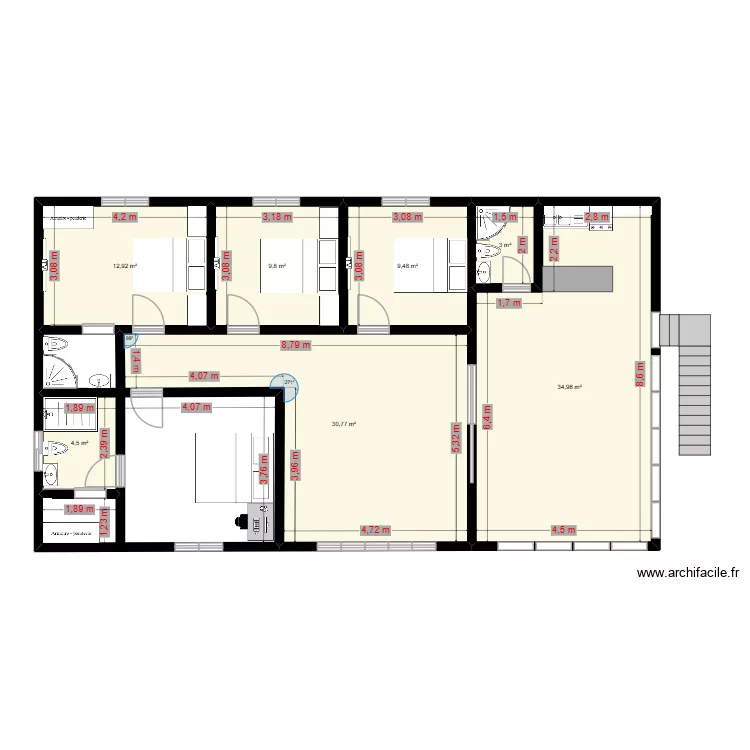 Outra proposta. Planta de 7  e 105 m²