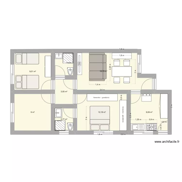 CASA_1. Planta de 7 Divisões e 64 m² CASA_1. Planta de 7 Divisões e 64 m²
