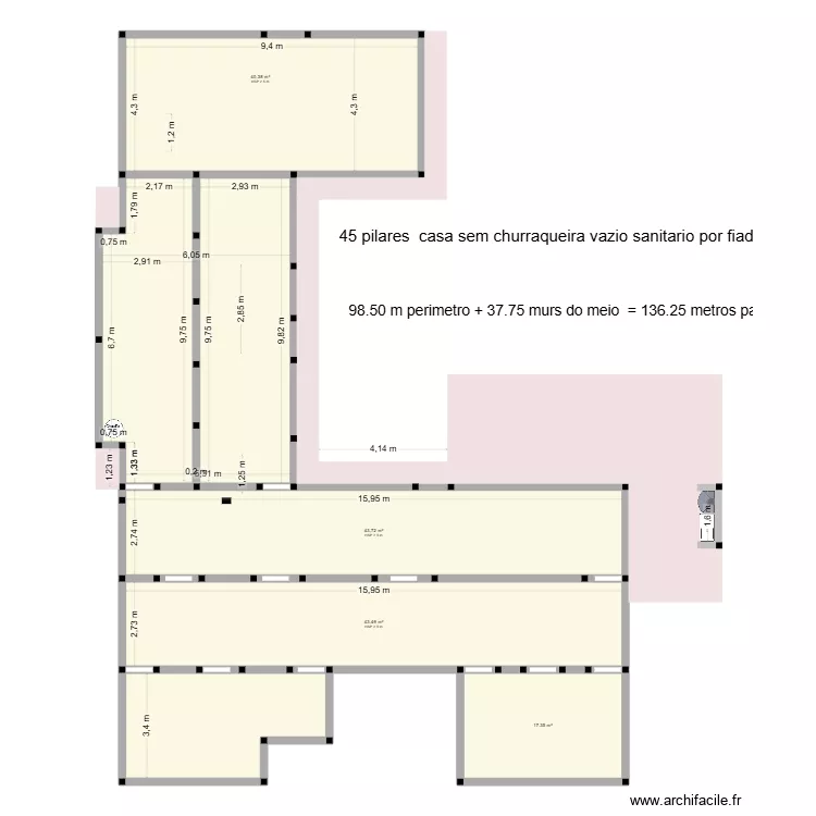Vazio sanitário p/fundações. Planta de Vazio sanitário p/fundações. Planta de