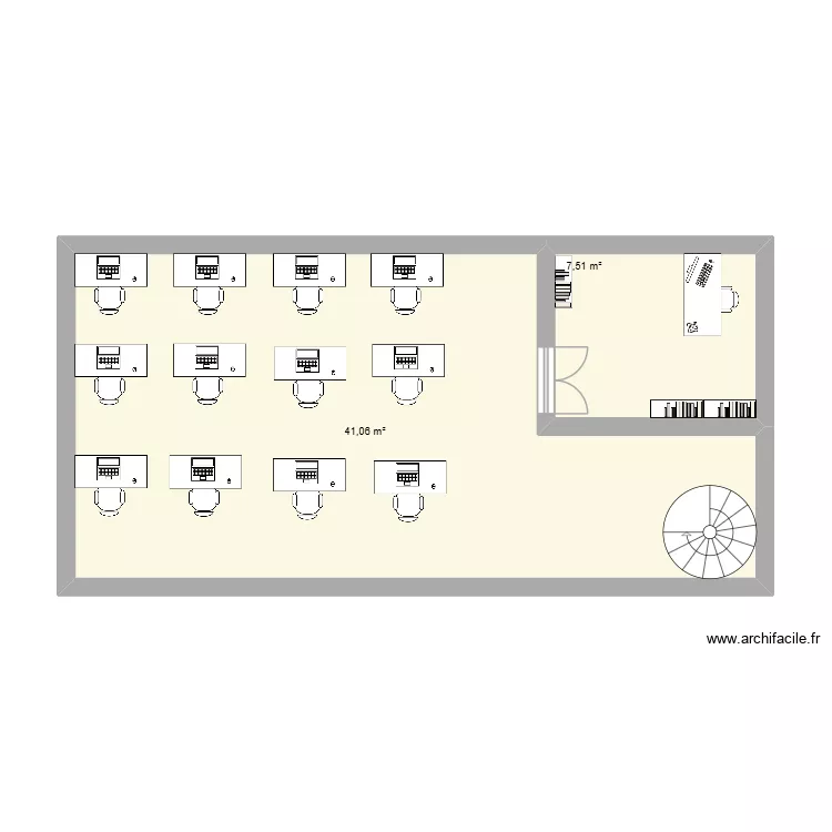 Plano de empresa, Final de RC 2. Planta de 2  e 49 m²