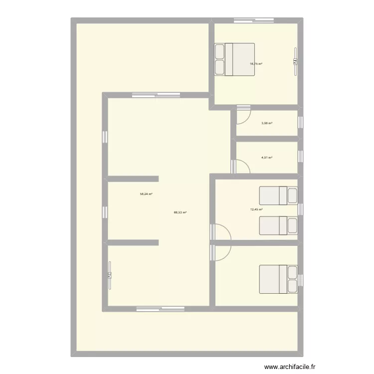 projeto. Planta de 6 Divisões e 163 m²