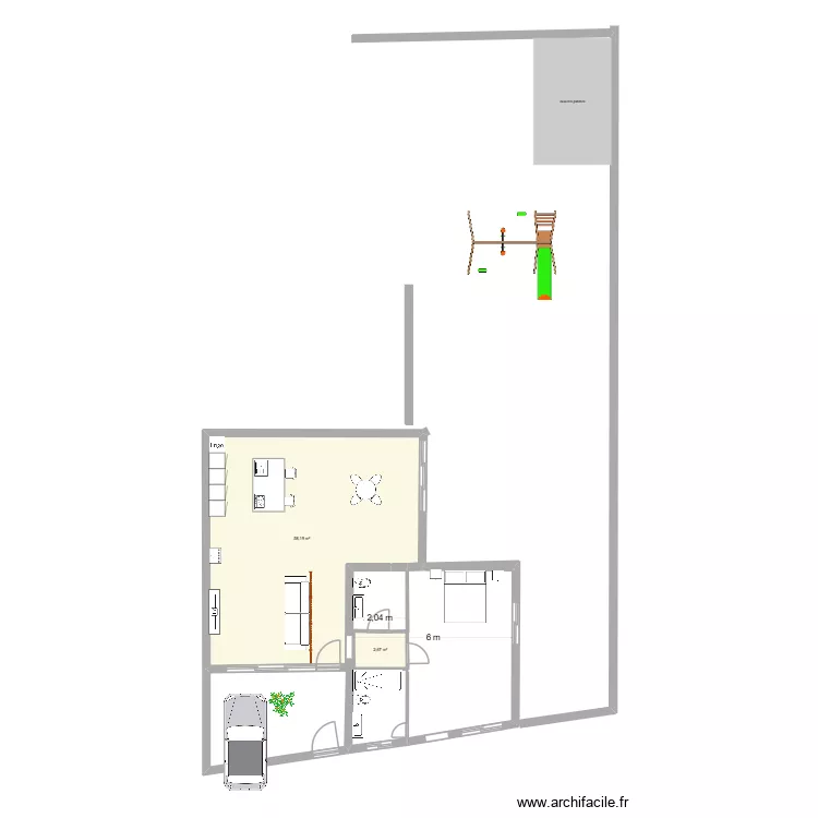 Suzana 2. Planta de 2  e 61 m²