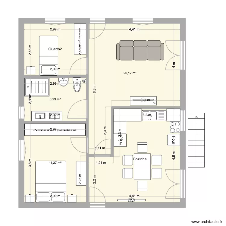 Original. Planta de 5  e 62 m²