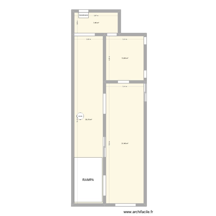 Salao. Planta de 0 cômodo e 0 m2