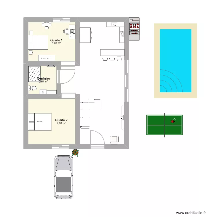PRIMEIRO PROJETO / APRENDIZADO. Planta de 3  e 16 m²