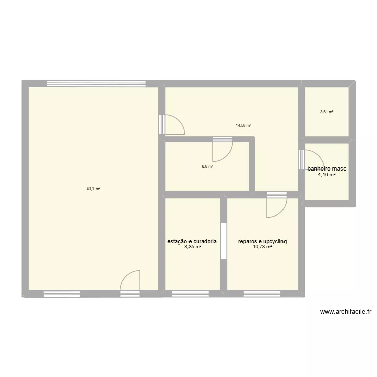 planta brech&oacute;. Planta de 7 Divisões e 91 m²