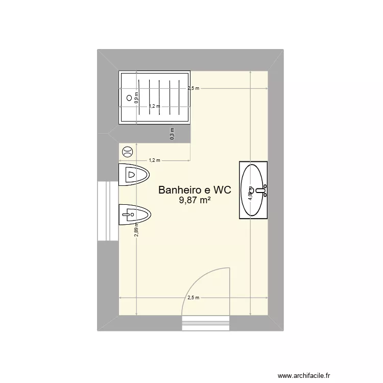 WC-Hom_Neves. Planta de 1 Sala e 10 m² WC-Hom_Neves. Planta de 1 Sala e 10 m²