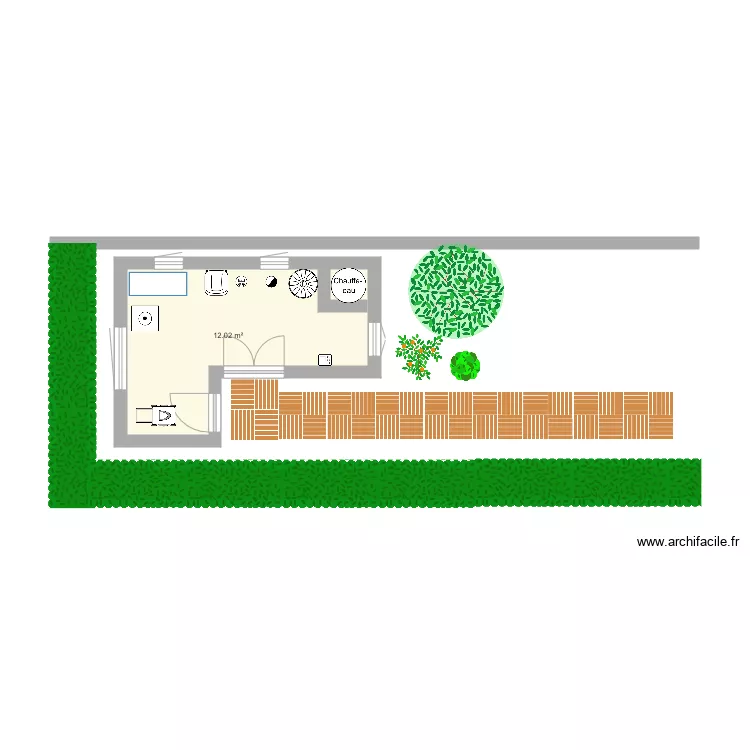 Casa quintal . Planta de 