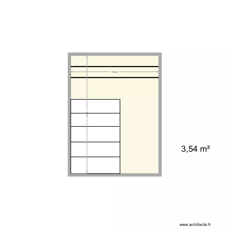 Apto Rapha. Planta de 1  e 4 m²