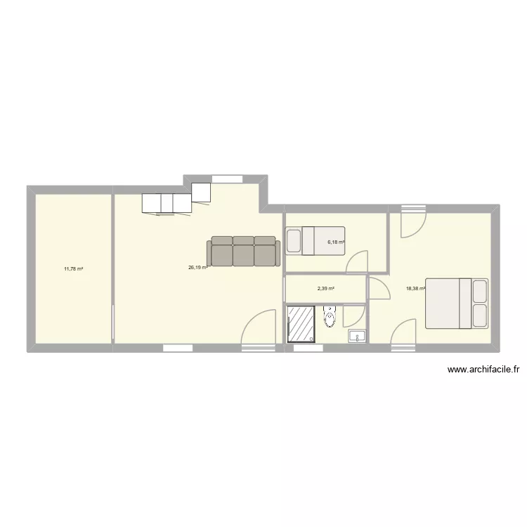 casa 1800 7. Planta de 5 Divisões e 65 m² casa 1800 7. Planta de 5 Divisões e 65 m²