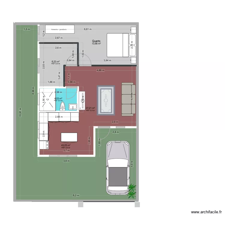 casa opção 1. Planta de 5 e 94 m² casa opção 1. Planta de 5 e 94 m²