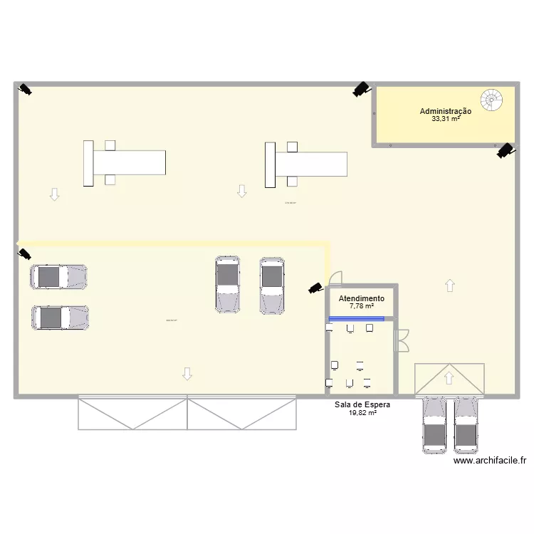 layout. Planta de 5  e 622 m²
