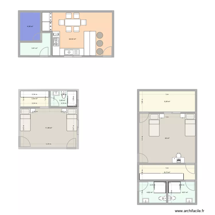 Cozinha QJC&LB. Planta de 11 e 102 m² Cozinha QJC&LB. Planta de 11 e 102 m²