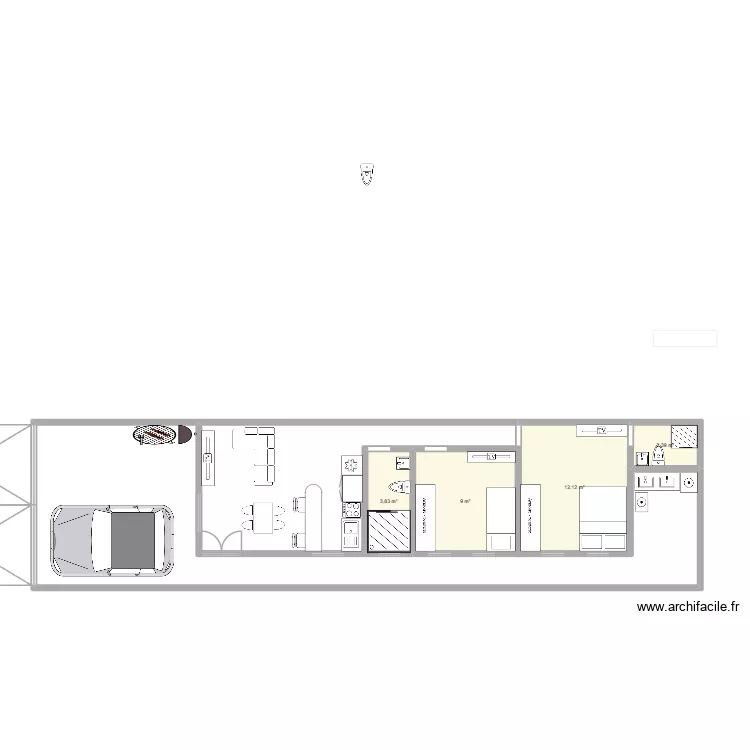 1 projeto para casa. Planta de 4 e 27 m² 1 projeto para casa. Planta de 4 e 27 m²