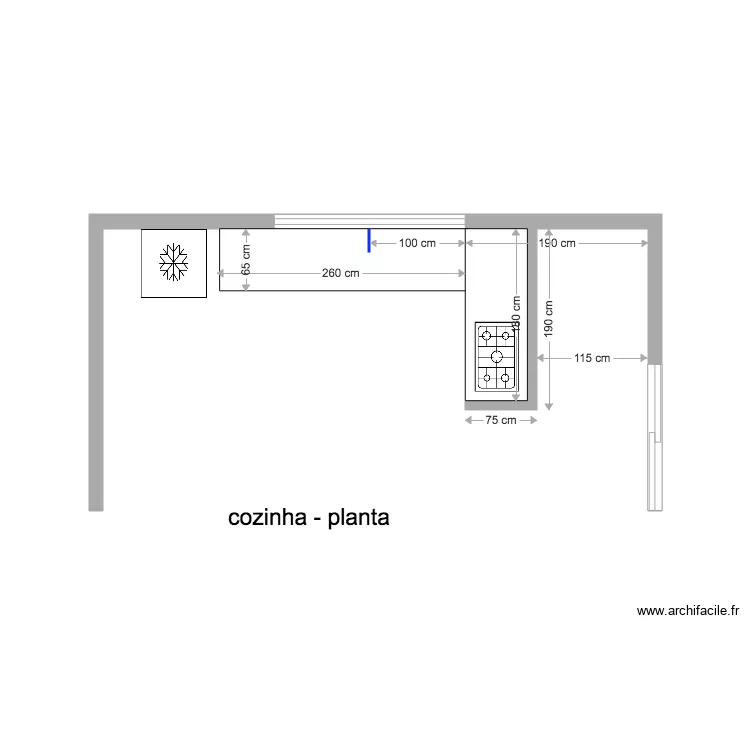 cozinha planta. Planta de 