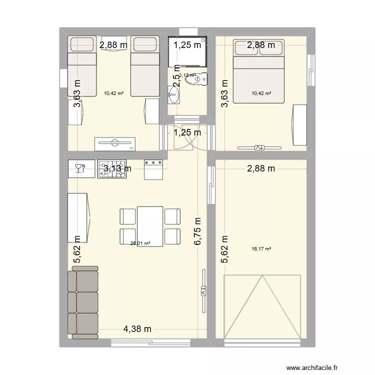 casa cambraia. Planta de 5  e 66 m²