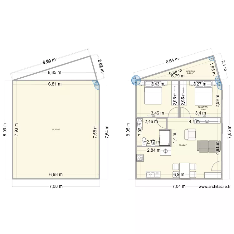 coberto. Planta de 4 e 115 m² coberto. Planta de 4 e 115 m²