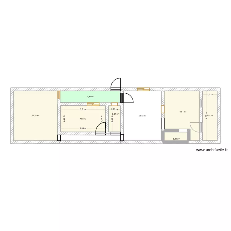 casa-bela-vista. Planta de 8  e 59 m²