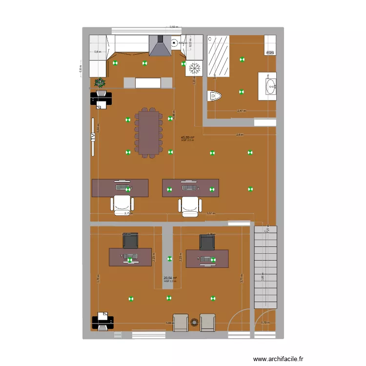 Escritorio. Planta de 2 Divisões e 67 m² Escritorio. Planta de 2 Divisões e 67 m²