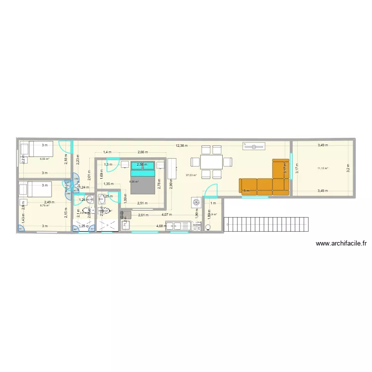 Taboao. Planta de 8  e 81 m²