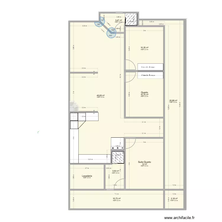 Esbo&ccedil;o casa 01A. Planta de 10  e 129 m²